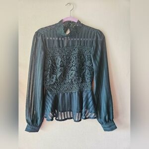 Emerald Lace Blouse